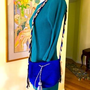 Bright blue Mochilla bag